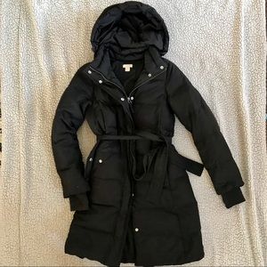 J.Crew Black Puffer Parka Winter Coat